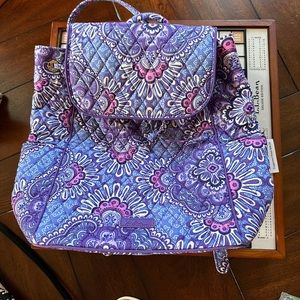 Retired Vera Bradley lilac tapestry backpack and wristlet
